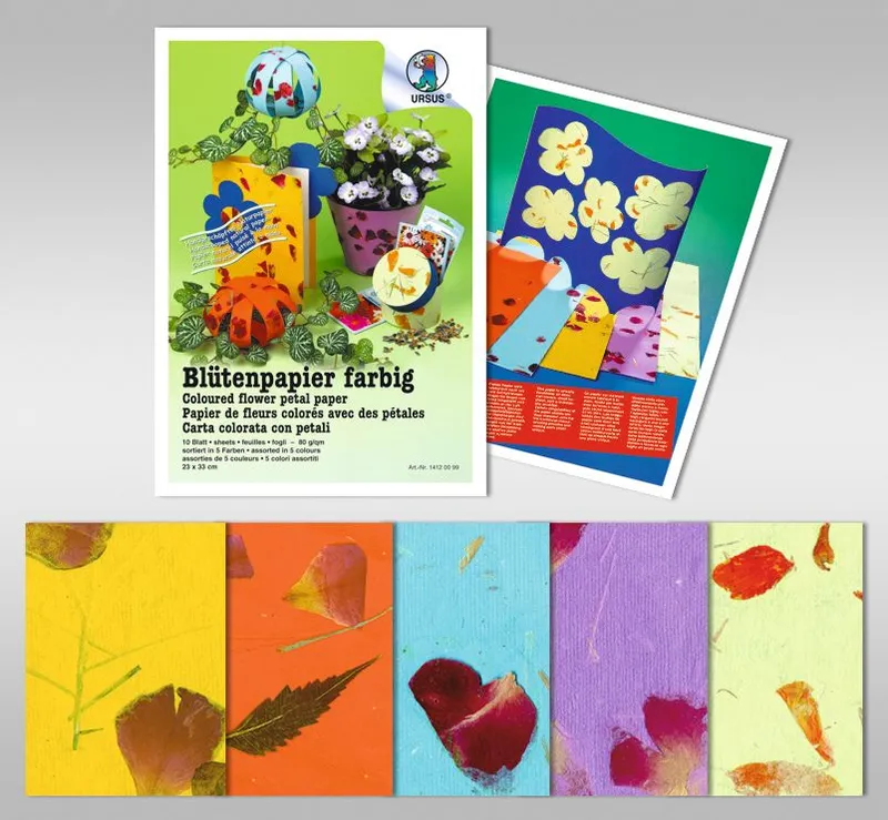 Blütenpapier farbig 80 g/qm 23 x 33 cm - 10 Blatt