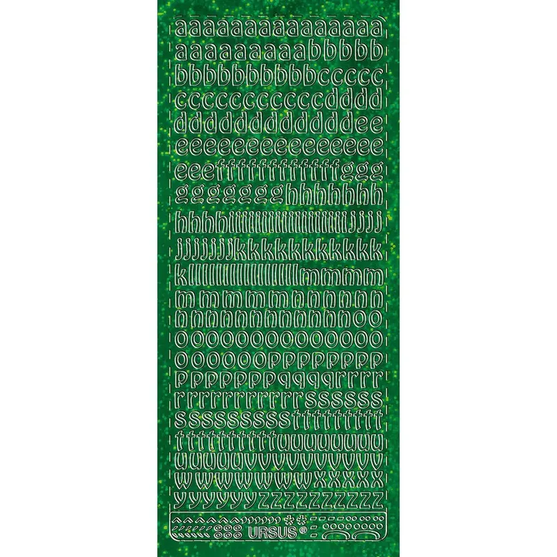 Hologramm Sticker "Buchstaben klein 1" grün