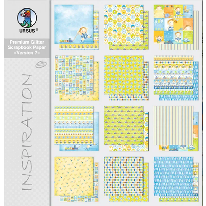 Scrapbooking Papier Block "Version 7" - 12 Blatt sortiert