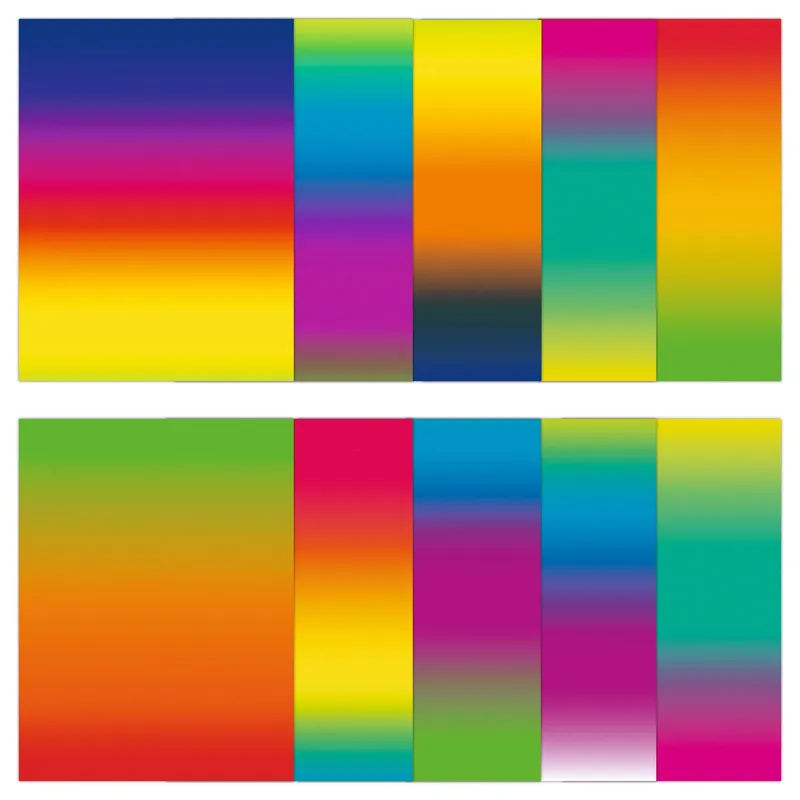 Regenbogen-Tonzeichenpapier 130 g/qm 49,5 x 68 cm - 10 Bogen sortiert