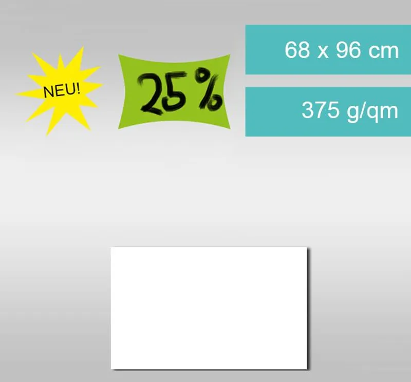 Preisschilderkarton 375 g/qm weiß - 10 Bogen
