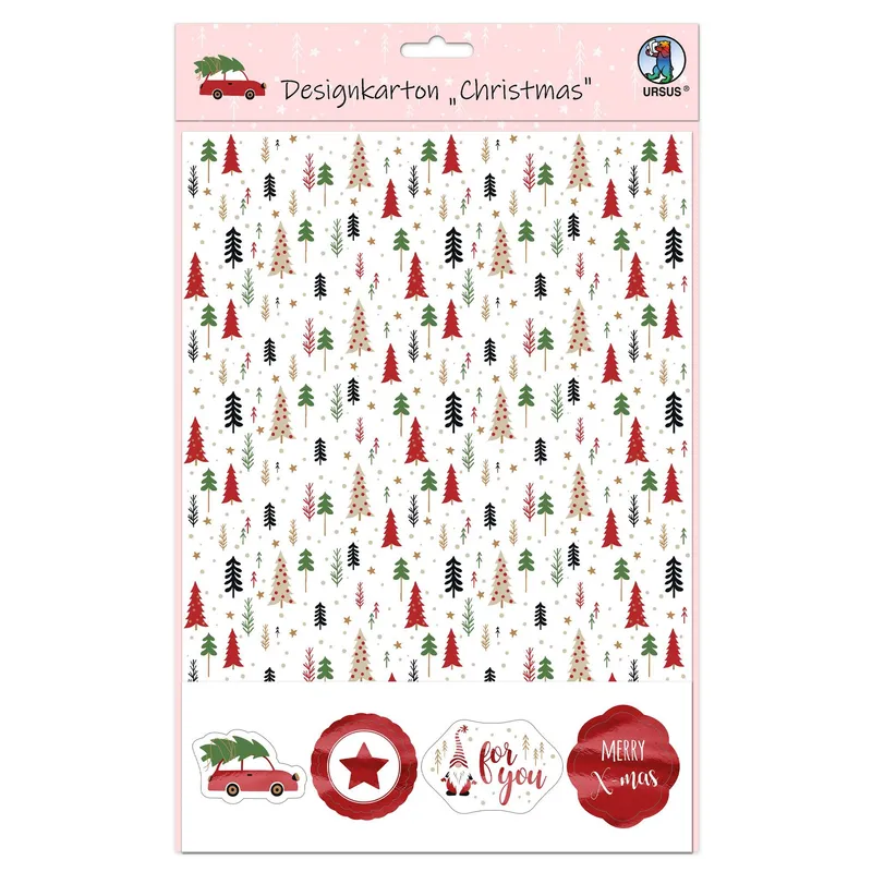 Designkarton "Christmas", DIN A4 - 5 Blatt