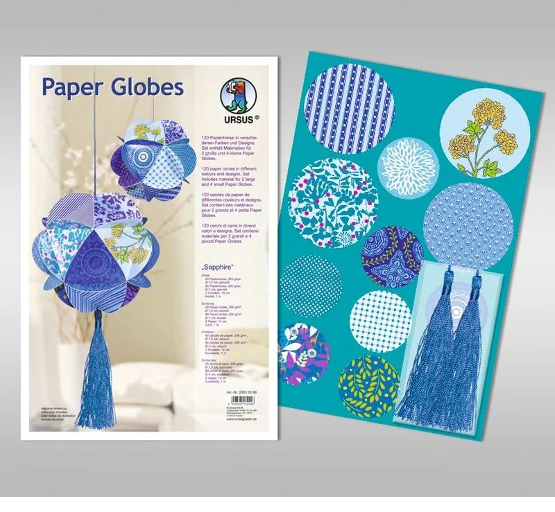 Papierkreise / Paper Globes "Sapphire"