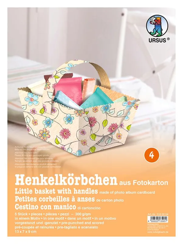 Henkelkörbchen "Blütenzauber" beige