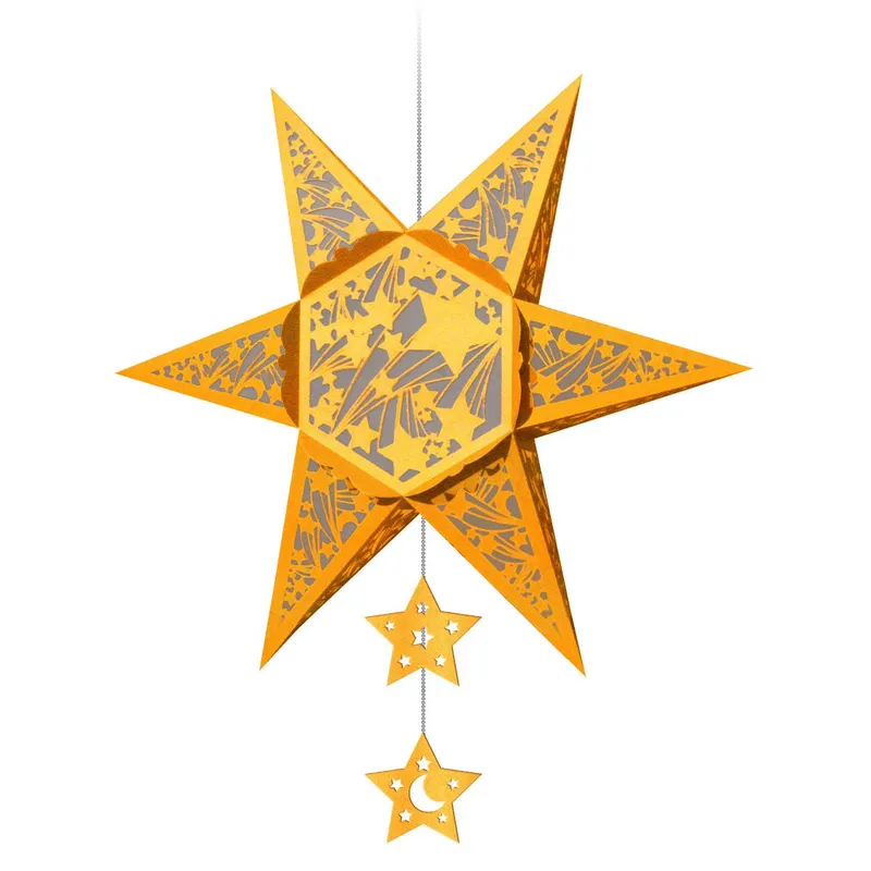 Silhouetten-Stern "Falling Stars" gold
