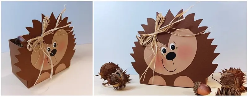 Schachtel mit einem Igelmotiv