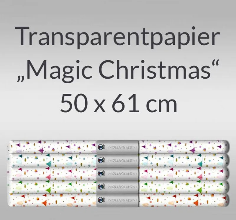 Transparentpapier "Magic Christmas" 50 x 61 cm - 5 Bogen sortiert