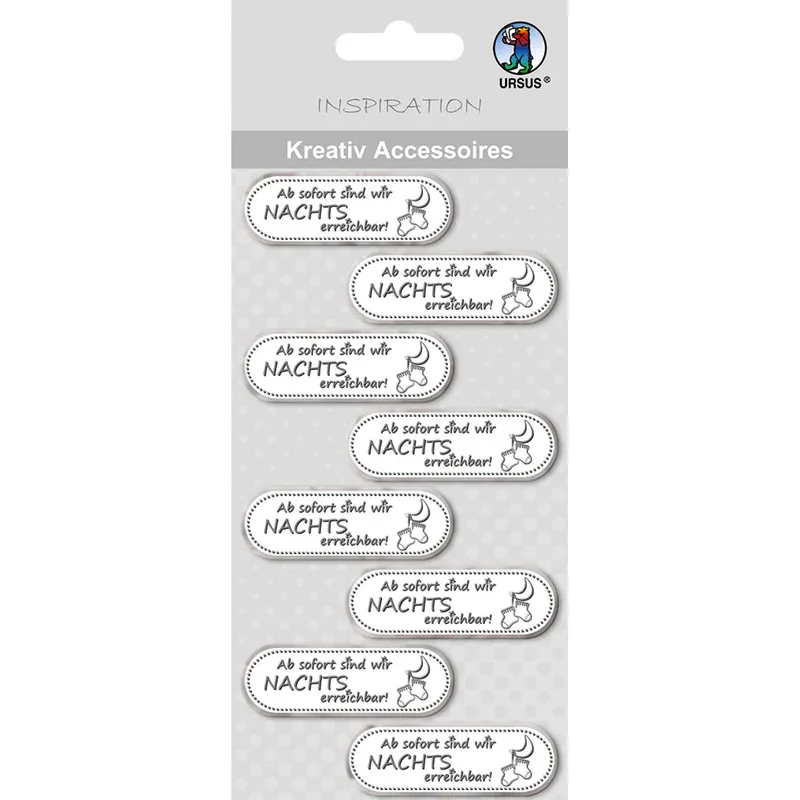 Kreativ Accessoires "NACHTS erreichbar" silber