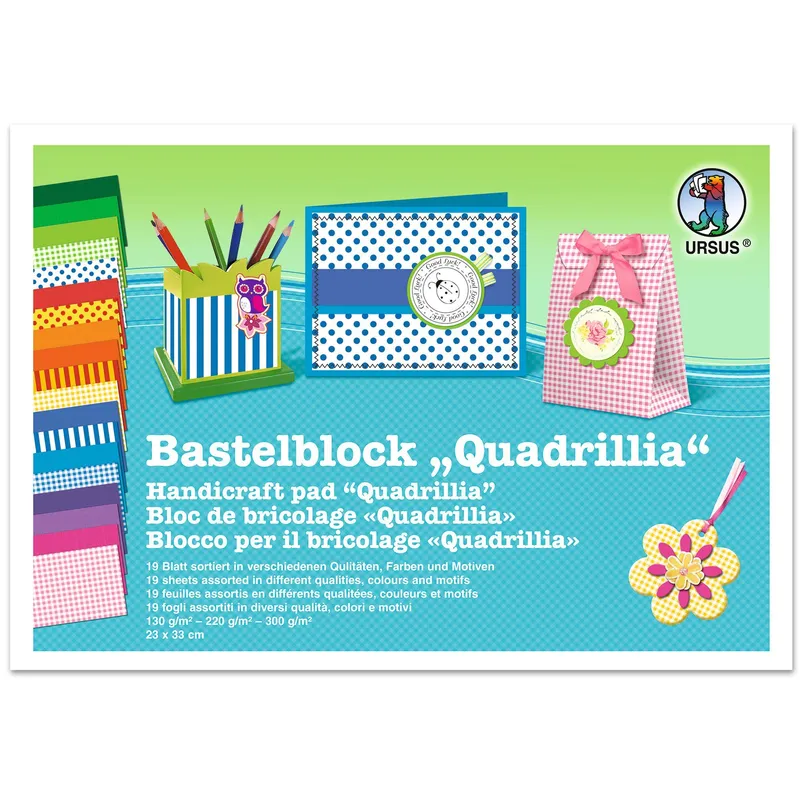 Bastelblock "Quadrillia" 23 x 33 cm - 19 Blatt