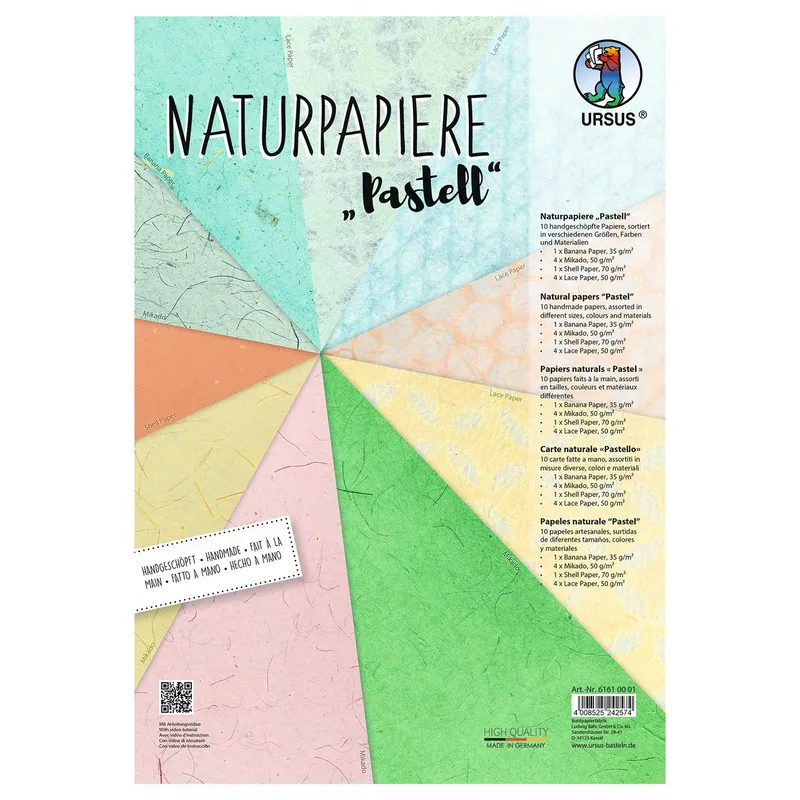 Naturpapiere, 10 Blatt, 23 x 33 cm