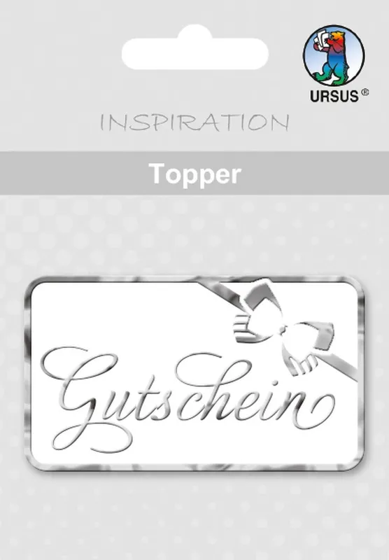 Topper "Gutschein" weiß/silber - Motiv 29