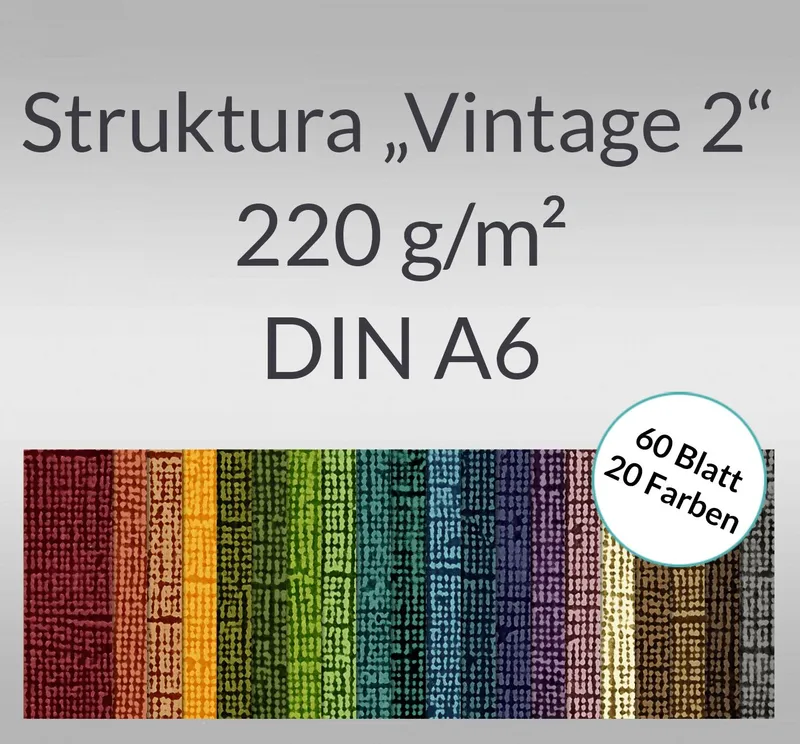Bastelblock Struktura "Vintage 2" DIN A6 - 60 Blatt