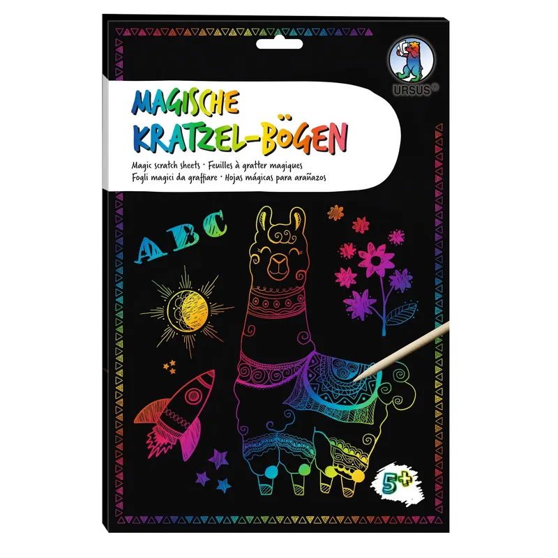 Magische Kratzel-Bögen, 10 Blatt, mit Regenbogeneffekt