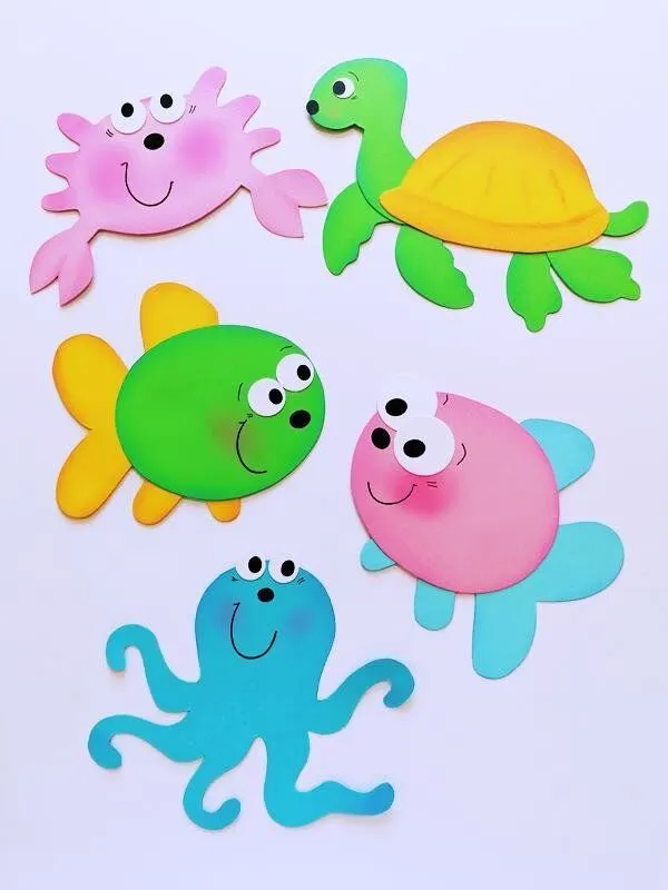 Wassertiere in Pastellfarben