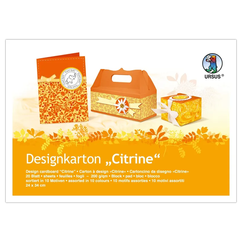 Designkarton "Citrine" DIN A4 - 20 Blatt