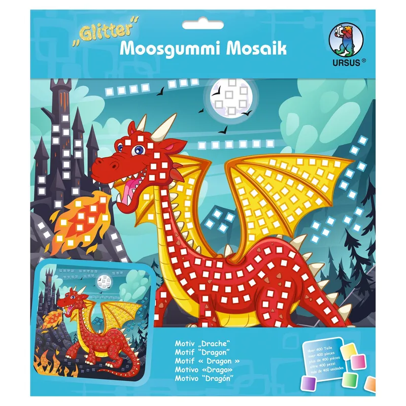 Moosgummi-Mosaik "Glitter" Drache