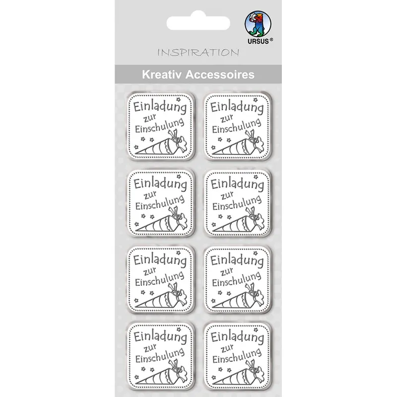 Kreativ Accessoires "Einladung zur Einschulung" silber
