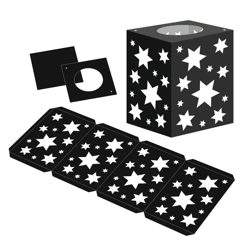 Laternenpackung "Sterne" schwarz