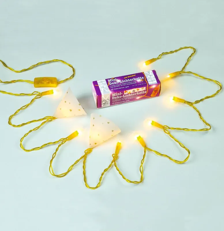 Mini-Lichterkette "Gold" mit Schalter