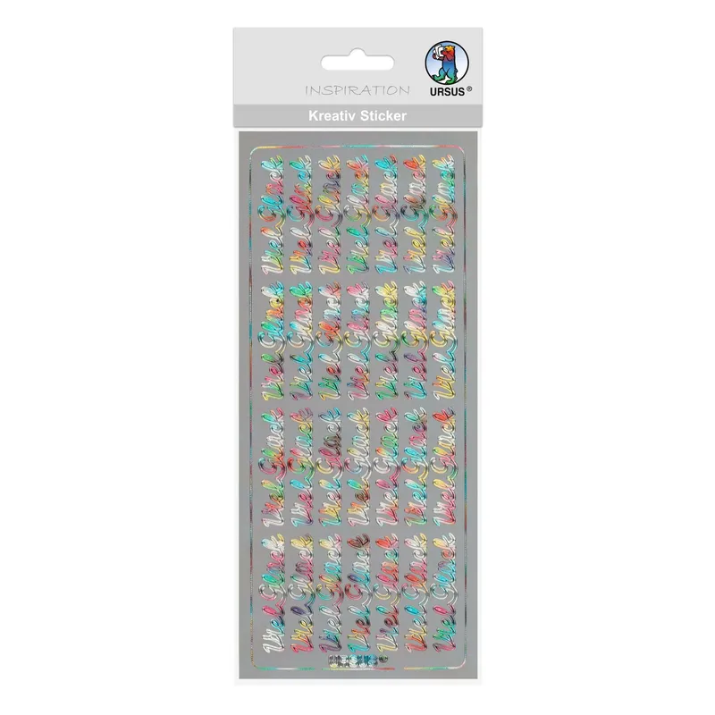 Kreativ Sticker "Viel Glück" multicolor