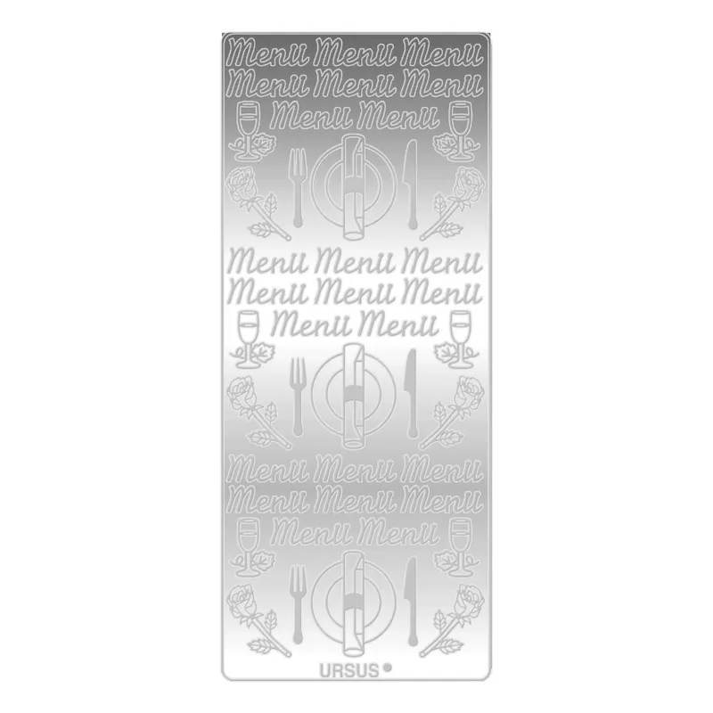Kreativ Sticker Motiv 4 Menü - 5 Stück silber