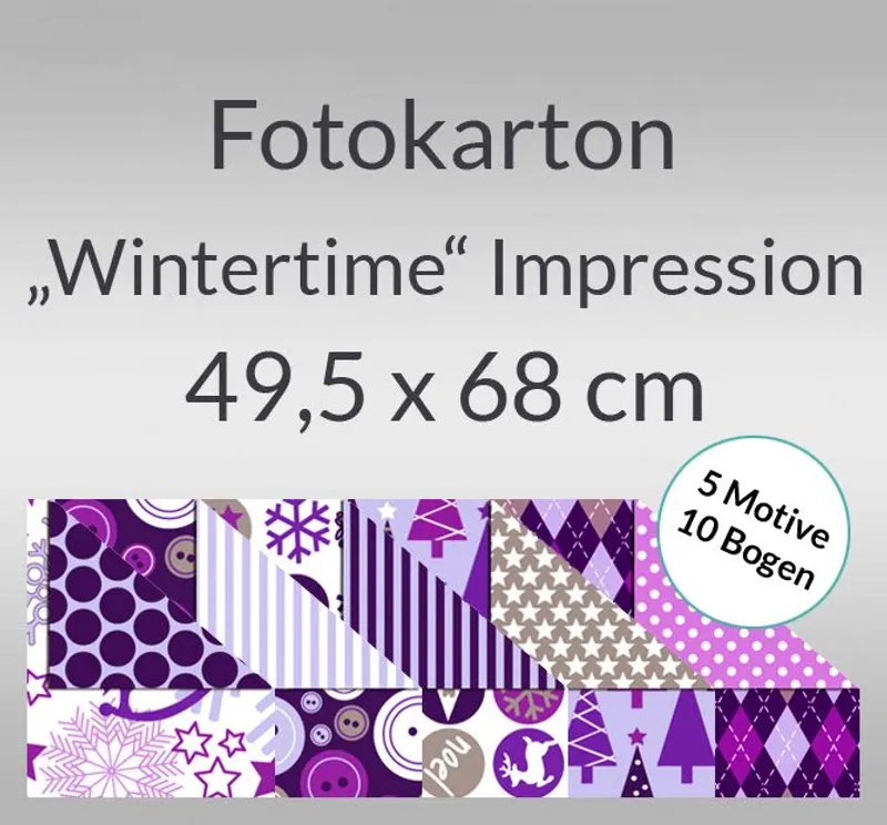 Fotokarton "Wintertime" Impression 49,5 x 68 cm - 10 Bogen sortiert
