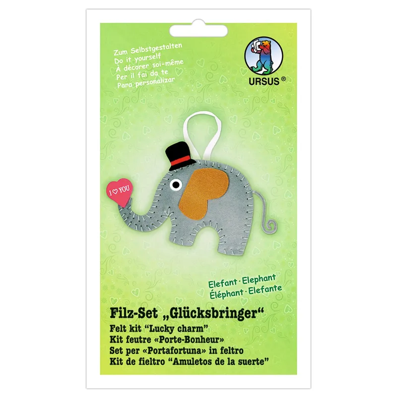 Filz-Set "Glücksbringer" Elefant