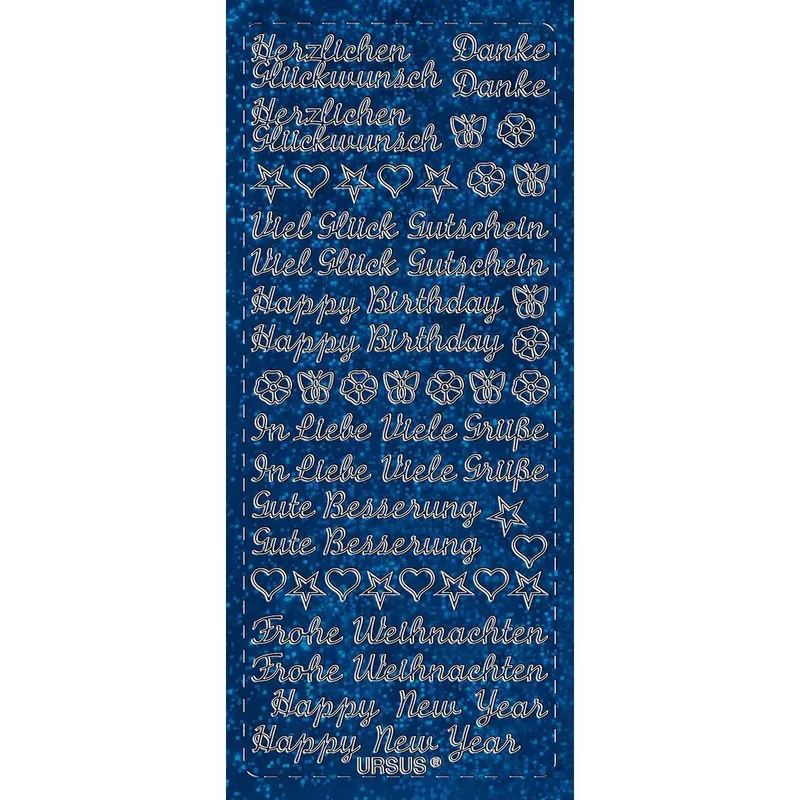 Hologramm Kreativ Sticker - 5 Stück blau