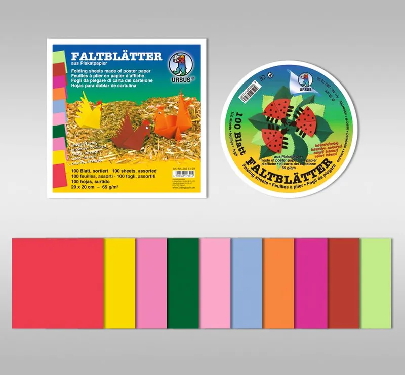 Faltblätter intensiv 65 g/qm - 100 Blatt sortiert
