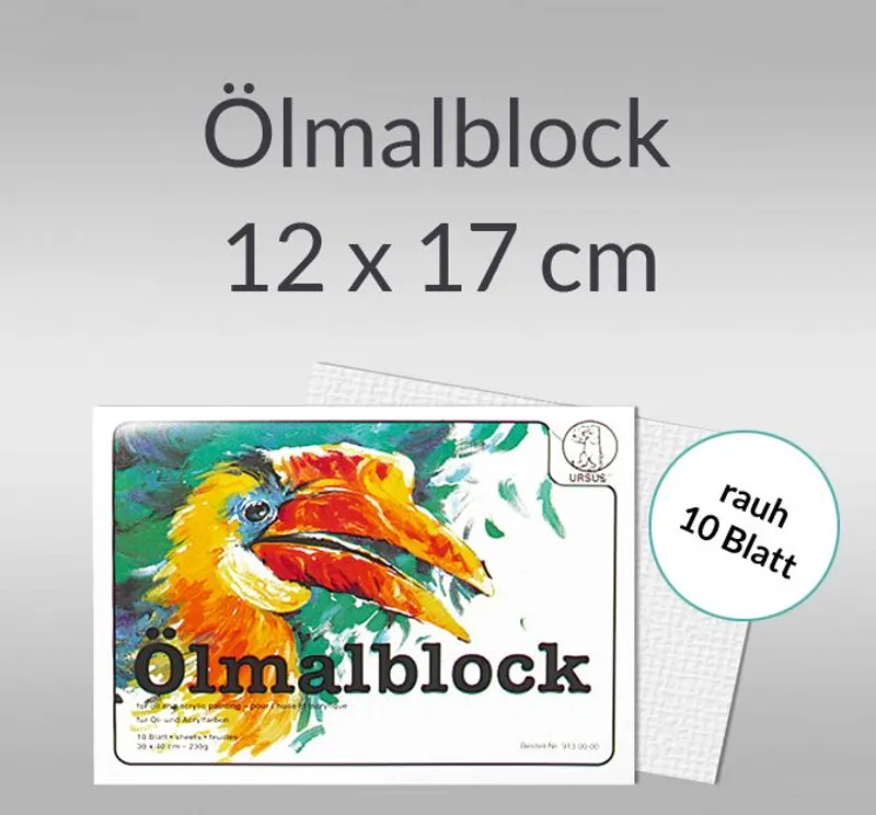 Ölmalkartonblock 230 g/qm 12 x 17 cm