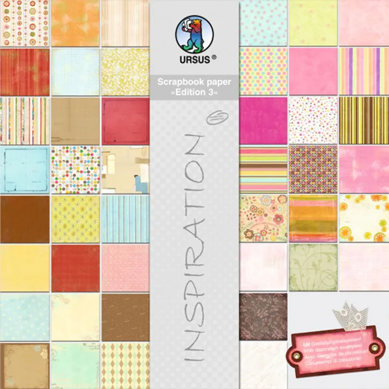 Scrapbooking Papier Block "Edition 3" 120 g/qm - 44 Blatt sortiert