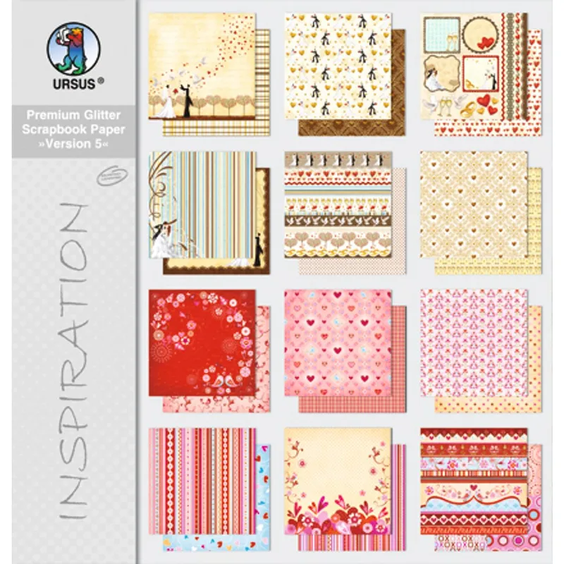 Scrapbooking Papier Block "Version 5" - 12 Blatt sortiert