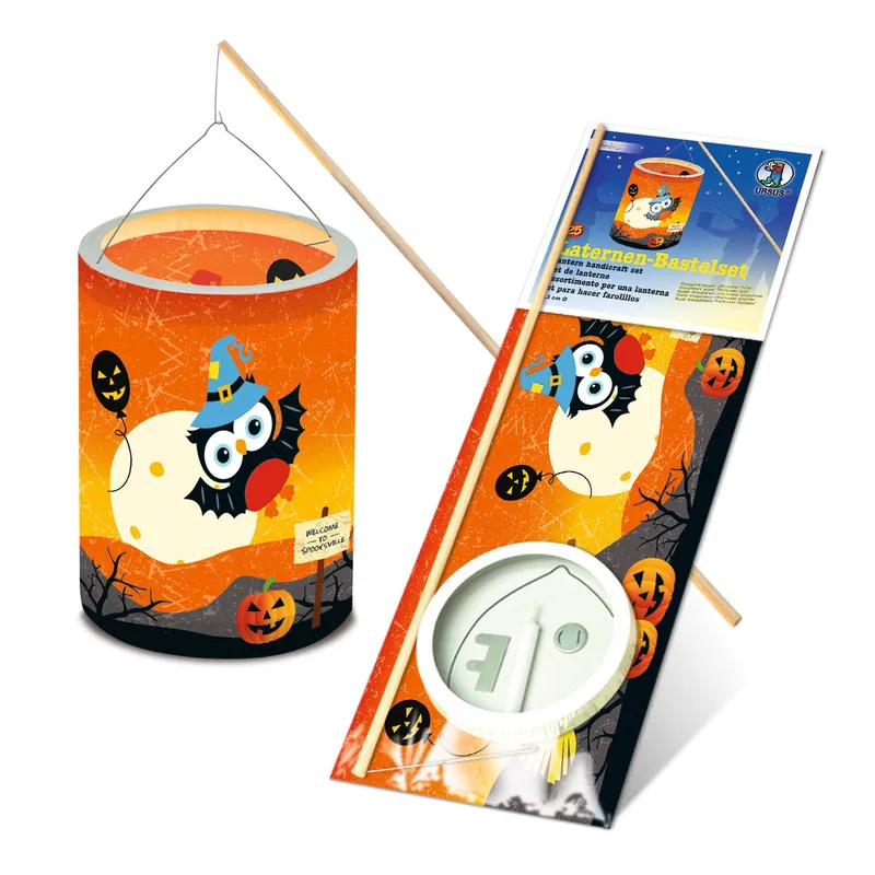 Laternen-Bastelset 25 mit Transparentpapier "Halloween Eulen"
