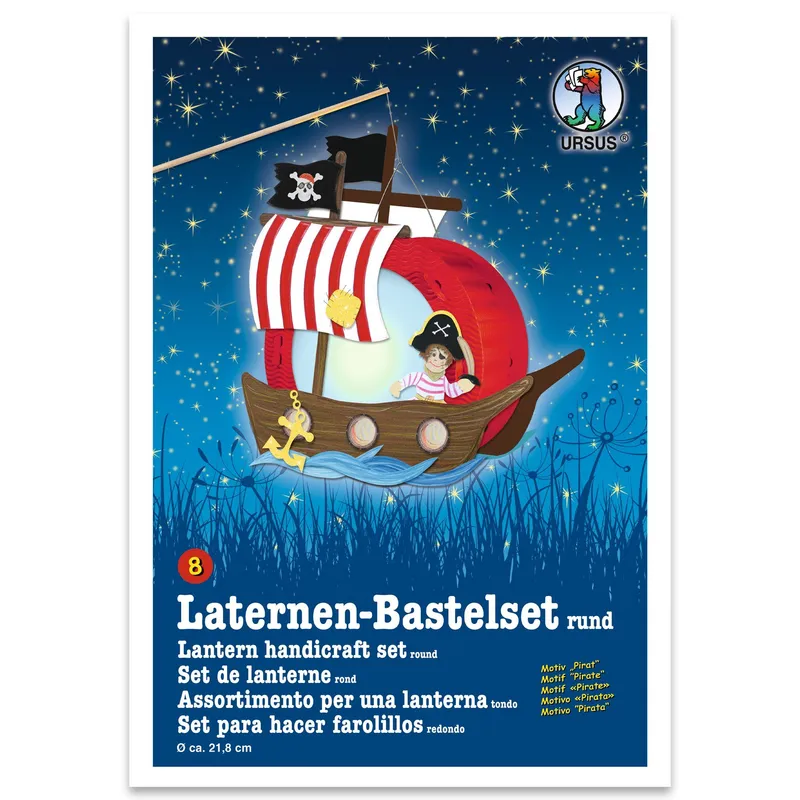 Laternen-Bastelset "Pirat" rund 08
