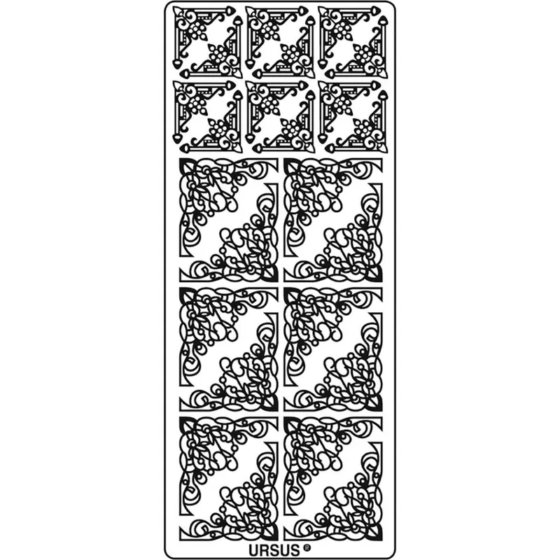 Kreativ Sticker "Ecken klein + groß" silber