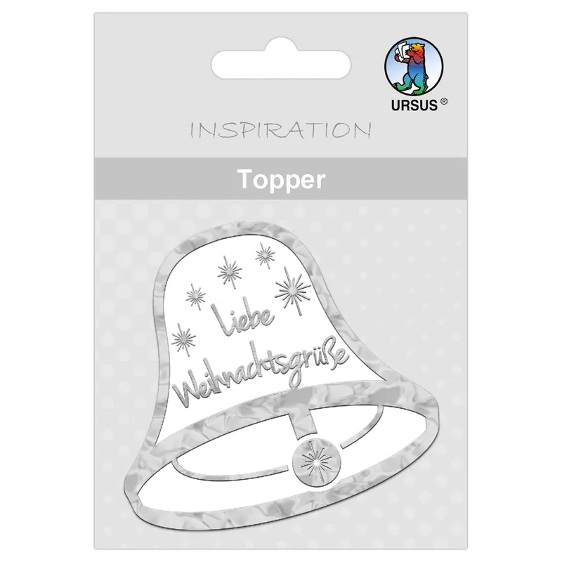Topper "Weihnachtsglocke" weiß/silber - Motiv 33