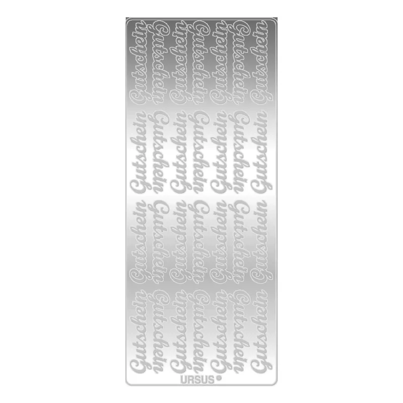 Kreativ Sticker Motiv 5 Gutschein - 5 Stück silber