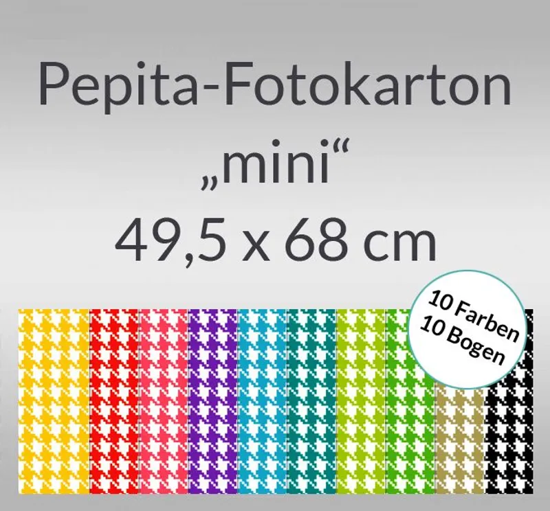 Pepita-Fotokarton "mini" 49,5 x 68 cm - 10 Bogen sortiert
