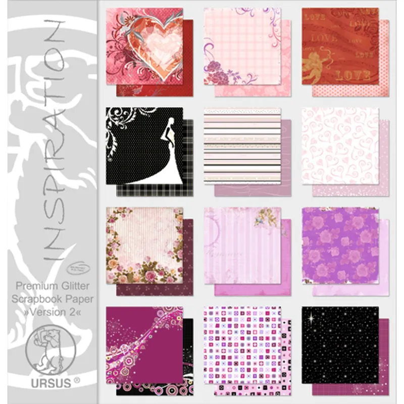 Scrapbooking Papier Block "Version 2" - 12 Blatt sortiert
