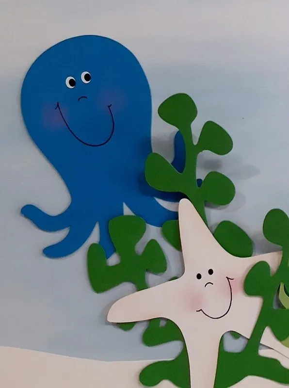 Krake und Seestern aus Fotokarton