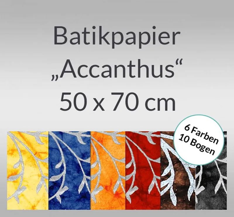 Batikpapier "Accanthus" 50 x 70 cm - 10 Bogen sortiert