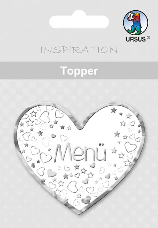 Topper "Menü 2" weiß/silber - Motiv 18