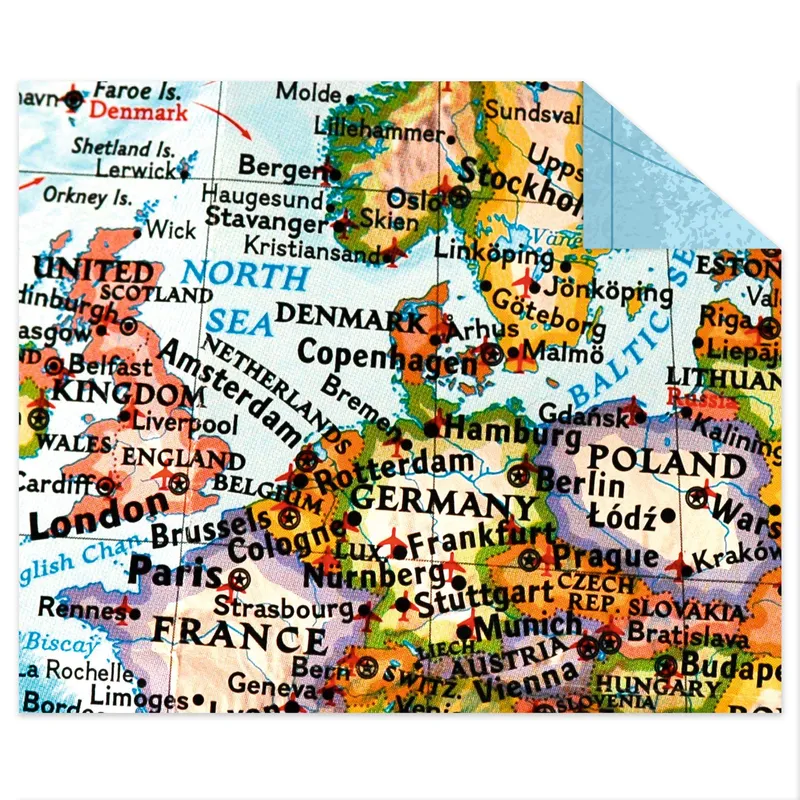 Tonzeichenpapier "Maps" 34 x 49,5 cm - 10 Blatt