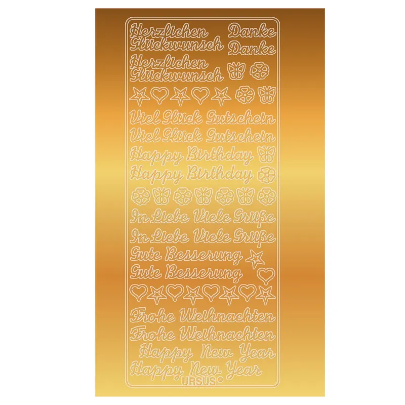 Kreativ Sticker - 5 Stück gold