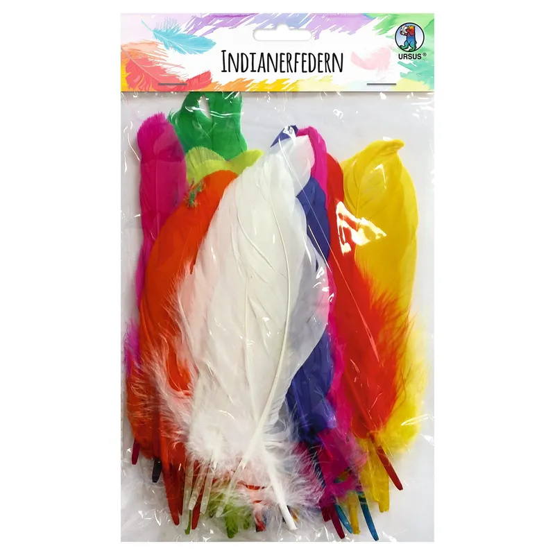 Indianerfedern, 50 Stück in 10 Farben