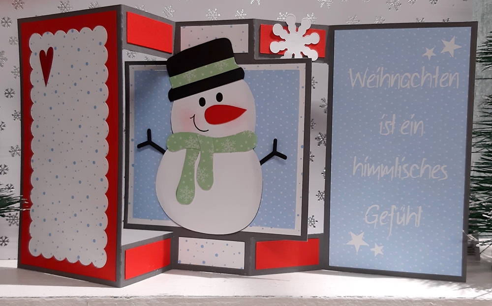 Grußkarte mit Schneemann