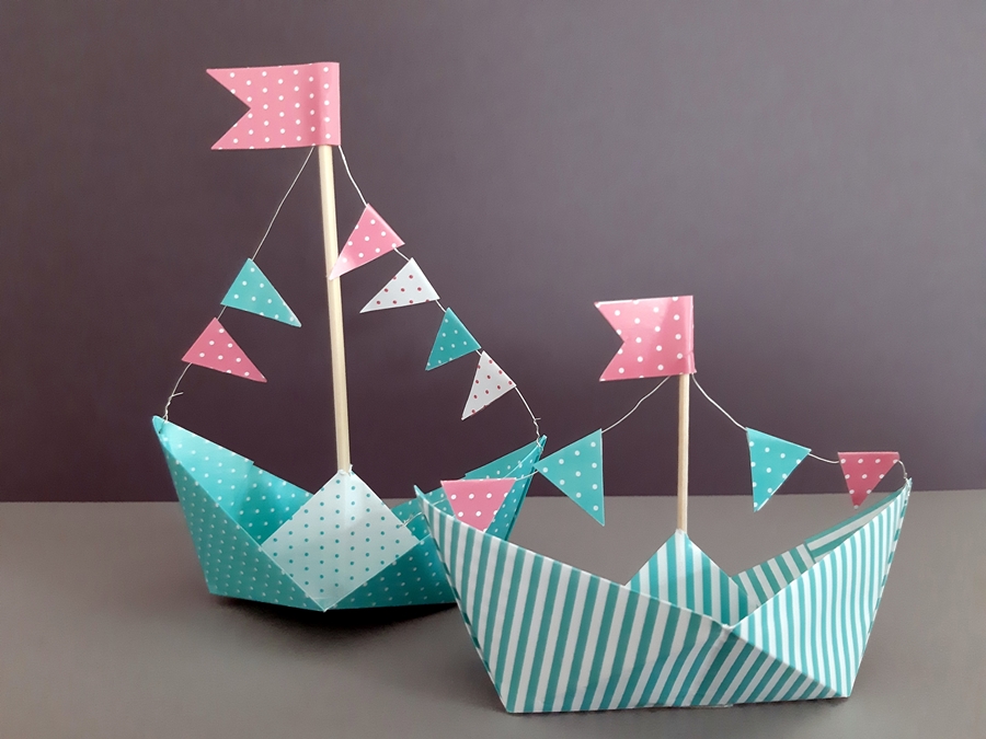 Schiff aus Faltpapier Eine Idee aus dem Blog der Buntpapierwelt.de
