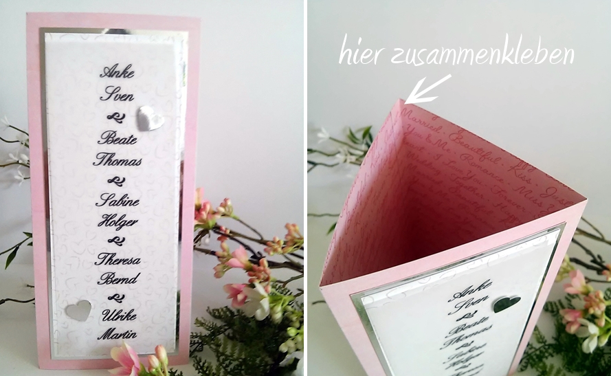 Tischaufsteller für die Hochzeitstafel