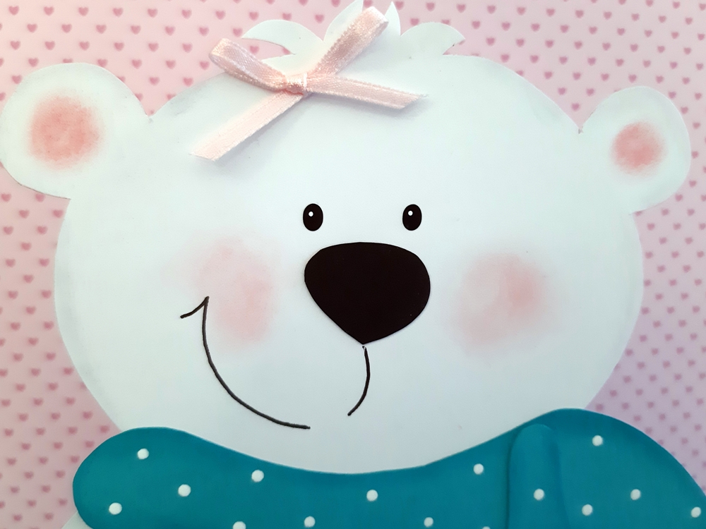 Der Kopf vom Tischlicht Eisbär.
