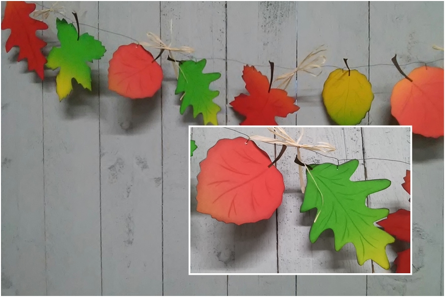 Girlande mit Herbstblättern aus Papier